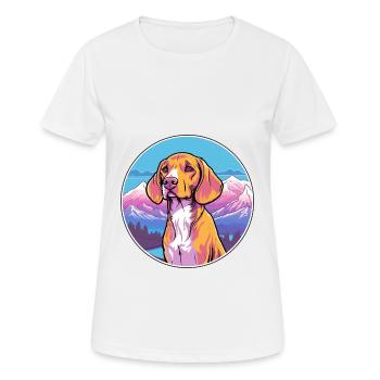 Burgos Pointer chien race dessin animé Kawaii aquarelle - T-shirt respirant Femme - blanc - Devant - AI Model Female 172 dark (172cm)
