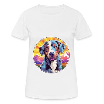 Catahoula Cur Dog Breed Cartoon Kawaii Watercolor - Women's Breathable T-Shirt - white - Front - AI Model Female 172 dark (172cm)
