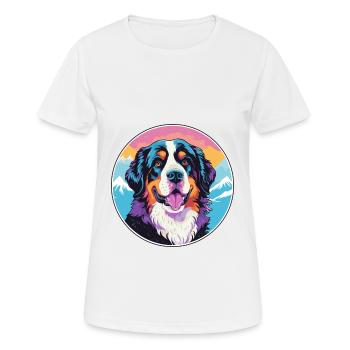 Bernese Mountain Dog Breed Cartoon Kawaii Watercol - Women's Breathable T-Shirt - white - Front - AI Model Female 172 dark (172cm)