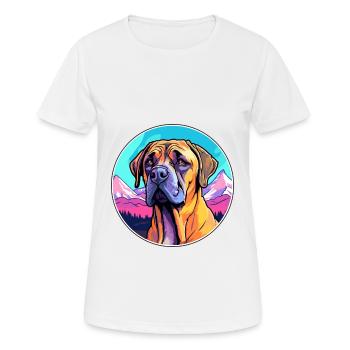 Boerboel Dog Breed Cartoon Kawaii Watercolor - Women's Breathable T-Shirt - white - Front - AI Model Female 172 dark (172cm)