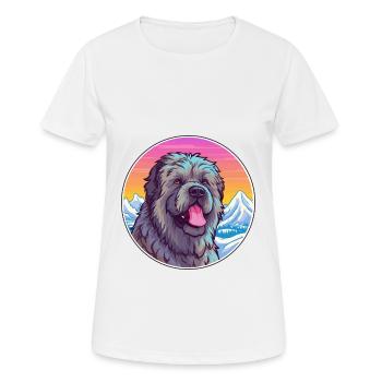 Bouvier Des Flandres Dog Breed Cartoon Kawaii Wate - Women's Breathable T-Shirt - white - Front - AI Model Female 172 dark (172cm)