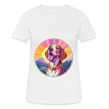 Bracco Italiano Hunderasse Cartoon Kawaii Watercolo - Frauen T-Shirt atmungsaktiv - Weiß - Vorne - AI Model Female 172 dark (172cm)