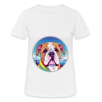 Bulldogge Hund Rasse Cartoon Kawaii Aquarell - Frauen T-Shirt atmungsaktiv - Weiß - Vorne - AI Model Female 172 dark (172cm)