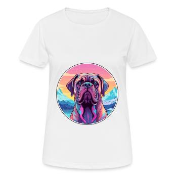 Bullmastiff chien race dessin animé Kawaii aquarelle - T-shirt respirant Femme - blanc - Devant - AI Model Female 172 dark (172cm)