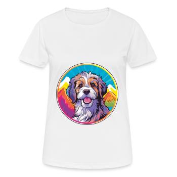 Catalan Sheepdog Dog Breed Cartoon Kawaii Watercol - Women's Breathable T-Shirt - white - Front - AI Model Female 172 dark (172cm)