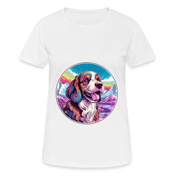 Drever chien race dessin animé Kawaii aquarelle - T-shirt respirant Femme - blanc - Devant - AI Model Female 172 dark (172cm)