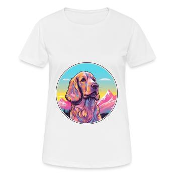 Anglais Cocker Épagneul chien race Cartoon Kawaii Wa - T-shirt respirant Femme - blanc - Devant - AI Model Female 172 dark (172cm)