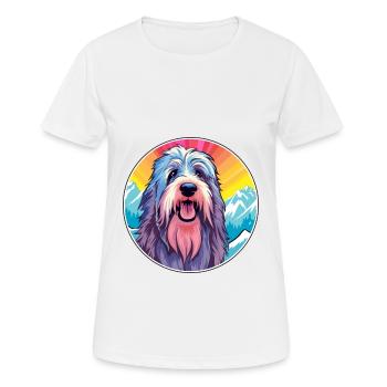 Briard Dog Breed Cartoon Kawaii Watercolor - Women's Breathable T-Shirt - white - Front - AI Model Female 172 dark (172cm)