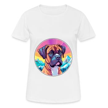Allemand Boxer chien race dessin animé Kawaii aquarelle - T-shirt respirant Femme - blanc - Devant - AI Model Female 172 dark (172cm)
