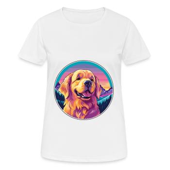 Golden Retriever Dog Breed Cartoon Kawaii Watercol - Women's Breathable T-Shirt - white - Front - AI Model Female 172 dark (172cm)