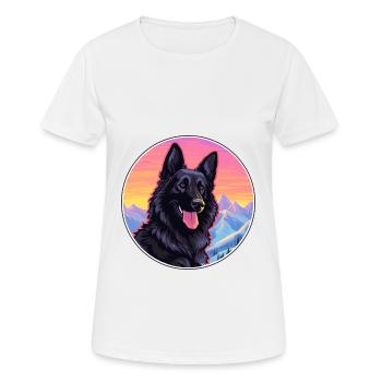 Groenendael Belgischer Schäferhund Rasse Cartoon Kaw - Frauen T-Shirt atmungsaktiv - Weiß - Vorne - AI Model Female 172 dark (172cm)