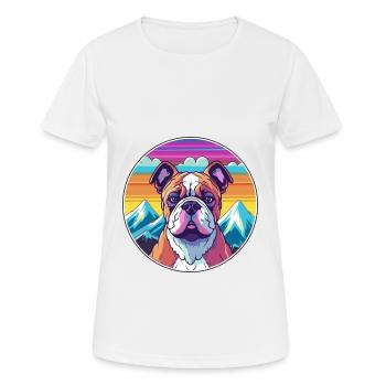 Bull Arabe Dog Race Cartoon Kawaii Aquarelle - T-shirt respirant Femme - blanc - Devant - AI Model Female 172 dark (172cm)