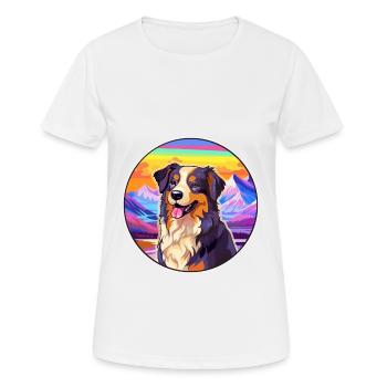 Bucovine Chien de berger race Cartoon Kawaii Waterco - T-shirt respirant Femme - blanc - Devant - AI Model Female 172 dark (172cm)