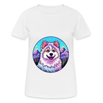 Kanadische Eskimo-Hunderasse Karikatur Kawaii Watercolo - Frauen T-Shirt atmungsaktiv - Weiß - Vorne - AI Model Female 172 dark (172cm)