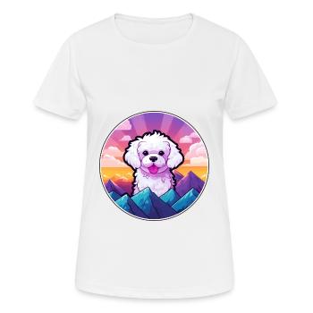 Bichon Frise chien race Cartoon Kawaii aquarelle - T-shirt respirant Femme - blanc - Devant - AI Model Female 172 dark (172cm)