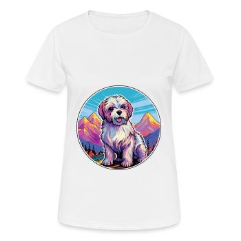 Dandie Dinmont Terrier Dog Breed Cartoon Kawaii Wa - Women's Breathable T-Shirt - white - Front - AI Model Female 172 dark (172cm)