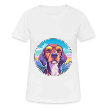 Deutsche Bracke Hunderasse Cartoon Kawaii Watercolo - Frauen T-Shirt atmungsaktiv - Weiß - Vorne - AI Model Female 172 dark (172cm)