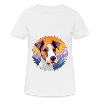 Foxterrier Glatte Hunderasse Cartoon Kawaii Waterc - Frauen T-Shirt atmungsaktiv - Weiß - Vorne - AI Model Female 172 dark (172cm)