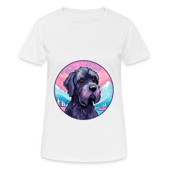 Giant Schnauzer Dog Breed Cartoon Kawaii Watercolo - Women's Breathable T-Shirt - white - Front - AI Model Female 172 dark (172cm)