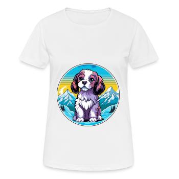 Grand Anglo Français Blanc Et Noir Race De Chien Carto - T-shirt respirant Femme - blanc - Devant - AI Model Female 172 dark (172cm)