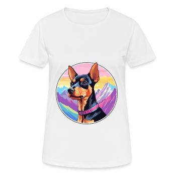 Harlekin Pinscher Hunderasse Cartoon Kawaii Waterc - Frauen T-Shirt atmungsaktiv - Weiß - Vorne - AI Model Female 172 dark (172cm)