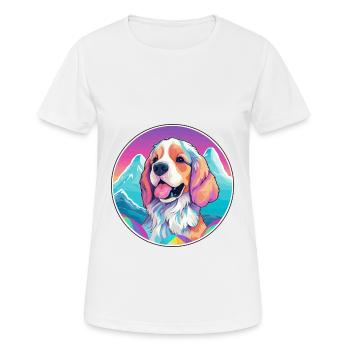 Cesky Fousek Hunderasse Cartoon Kawaii Aquarell - Frauen T-Shirt atmungsaktiv - Weiß - Vorne - AI Model Female 172 dark (172cm)