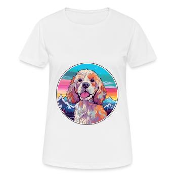Cockapoo Dog Breed Cartoon Kawaii Watercolor - Women's Breathable T-Shirt - white - Front - AI Model Female 172 dark (172cm)