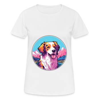 Danois Suédois Farmdog Race Cartoon Kawaii Wa - T-shirt respirant Femme - blanc - Devant - AI Model Female 172 dark (172cm)