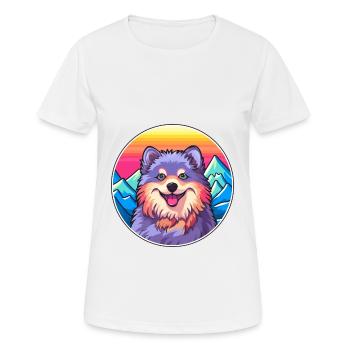 Finnish Lapphund Dog Breed Cartoon Kawaii Watercol - Women's Breathable T-Shirt - white - Front - AI Model Female 172 dark (172cm)