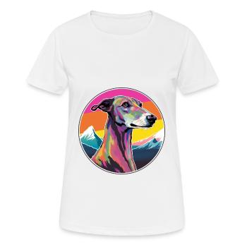 Galgo Español Hunderasse Cartoon Kawaii Aquarell - Frauen T-Shirt atmungsaktiv - Weiß - Vorne - AI Model Female 172 dark (172cm)