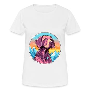 German Shorthaired Dog Breed Cartoon Kawaii Waterc - Women's Breathable T-Shirt - white - Front - AI Model Female 172 dark (172cm)