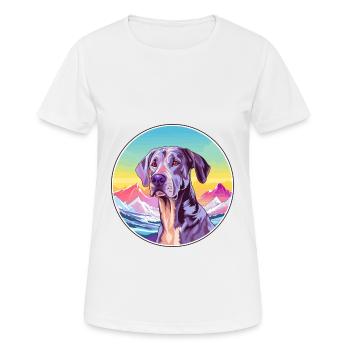 Große Dogge Hunderasse Cartoon Kawaii Aquarell - Frauen T-Shirt atmungsaktiv - Weiß - Vorne - AI Model Female 172 dark (172cm)
