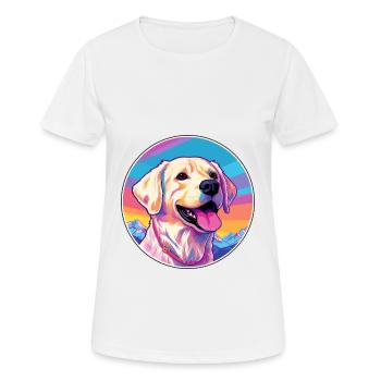 Grande race de chien des Pyrénées Cartoon Kawaii aquarelle - T-shirt respirant Femme - blanc - Devant - AI Model Female 172 dark (172cm)