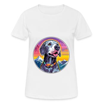 Chien gris chien race dessin animé Kawaii aquarelle - T-shirt respirant Femme - blanc - Devant - AI Model Female 172 dark (172cm)