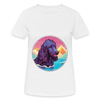 Irischer Wasserspaniel Hunderasse Cartoon Kawaii Wasser - Frauen T-Shirt atmungsaktiv - Weiß - Vorne - AI Model Female 172 dark (172cm)