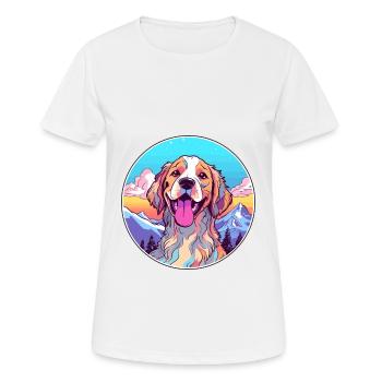 Koolie chien race dessin animé Kawaii aquarelle - T-shirt respirant Femme - blanc - Devant - AI Model Female 172 dark (172cm)