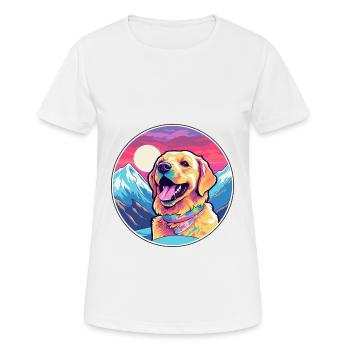 Hokkaido Ken chien race dessin animé Kawaii aquarelle - T-shirt respirant Femme - blanc - Devant - AI Model Female 172 dark (172cm)
