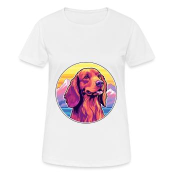Irlandais rouge Setter chien race Cartoon Kawaii Watercol - T-shirt respirant Femme - blanc - Devant - AI Model Female 172 dark (172cm)