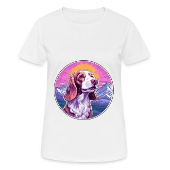 Irish Red And White Setter Dog Breed Cartoon Kawai - Women's Breathable T-Shirt - white - Front - AI Model Female 172 dark (172cm)