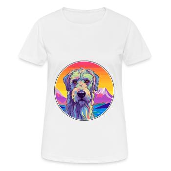 Irischer Wolfshund Hunderasse Karikatur Kawaii Watercolo - Frauen T-Shirt atmungsaktiv - Weiß - Vorne - AI Model Female 172 dark (172cm)