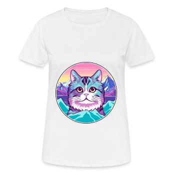 Khao Manee Cat Coloré Cartoon Aquarelle Illustr - T-shirt respirant Femme - blanc - Devant - AI Model Female 172 dark (172cm)