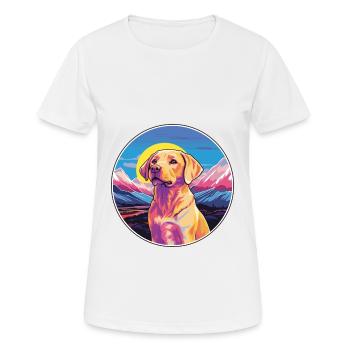 Labrador Retriever chien race dessin animé kawaii waterc - T-shirt respirant Femme - blanc - Devant - AI Model Female 172 dark (172cm)