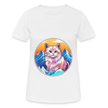 German Rex Cat Colorful Cartoon Watercolor Illustr - Women's Breathable T-Shirt - white - Front - AI Model Female 172 dark (172cm)