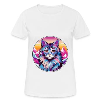 Laperm Cat Colorful Cartoon Watercolor Illustratio - Women's Breathable T-Shirt - white - Front - AI Model Female 172 dark (172cm)