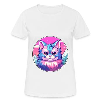 Ussuri Cat Colorful Cartoon Watercolor Illustratio - Women's Breathable T-Shirt - white - Front - AI Model Female 172 dark (172cm)