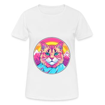 Sokoke Cat Colorful Cartoon Watercolor Illustratio - Women's Breathable T-Shirt - white - Front - AI Model Female 172 dark (172cm)