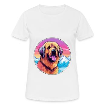 Leonberg chien race dessin animé Kawaii aquarelle - T-shirt respirant Femme - blanc - Devant - AI Model Female 172 dark (172cm)