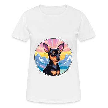 Manchester Terrier Dog Breed Cartoon Kawaii Waterc - Women's Breathable T-Shirt - white - Front - AI Model Female 172 dark (172cm)