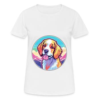 Nederlandse Kooikerhondje Dog Breed Cartoon Kawaii - Women's Breathable T-Shirt - white - Front - AI Model Female 172 dark (172cm)