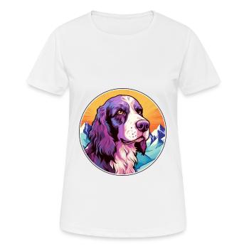 Munsterlander grand chien race dessin animé kawaii eau - T-shirt respirant Femme - blanc - Devant - AI Model Female 172 dark (172cm)